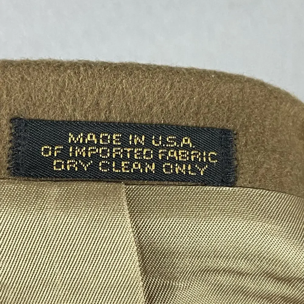 VTG Rogers Scott Cashmere Blazer Sport Coat Mens 44R Tan USA Made Career
